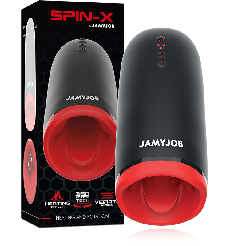La marca JAMYJOB nos facilita esta imagen de su producto JAMYJOB - SPIN-X MASTURBADOR CON ROTACIÓN Y FUNCIÓN CALOR para nuestro catálogo.