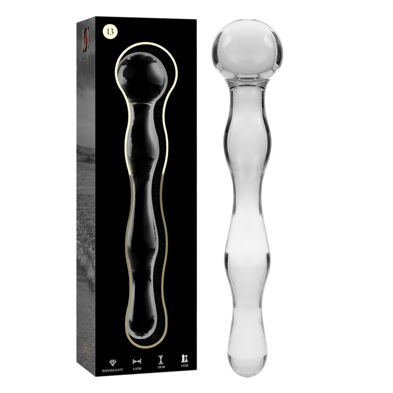 La marca NEBULA SERIES BY IBIZA nos facilita esta imagen de su producto NEBULA SERIES BY IBIZA - MODELO 13 DILDO CRISTAL TRANSPARENTE 18 CM -O- 3.5 CM para nuestro catálogo.