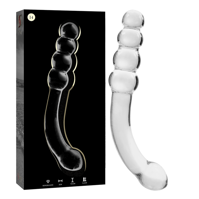 La marca NEBULA SERIES BY IBIZA nos facilita esta imagen de su producto NEBULA SERIES BY IBIZA - MODELO 14 DILDO CRISTAL TRANSPARENTE 18.5 CM -O- 3 CM para nuestro catálogo.