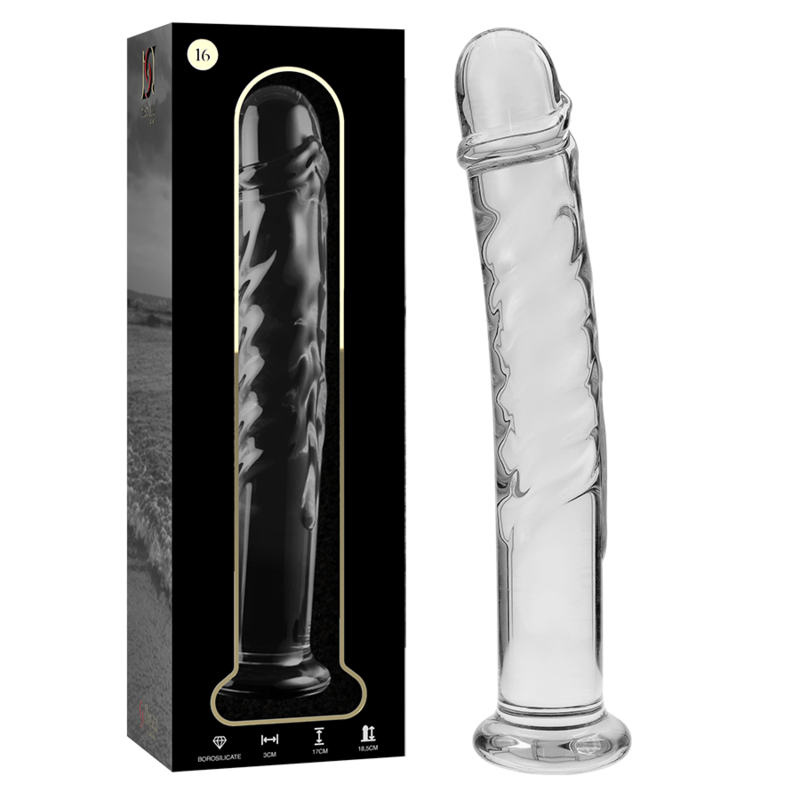 La marca NEBULA SERIES BY IBIZA nos facilita esta imagen de su producto NEBULA SERIES BY IBIZA - MODELO 16 DILDO CRISTAL TRANSPARENTE 18.5 CM -O- 3 CM para nuestro catálogo.