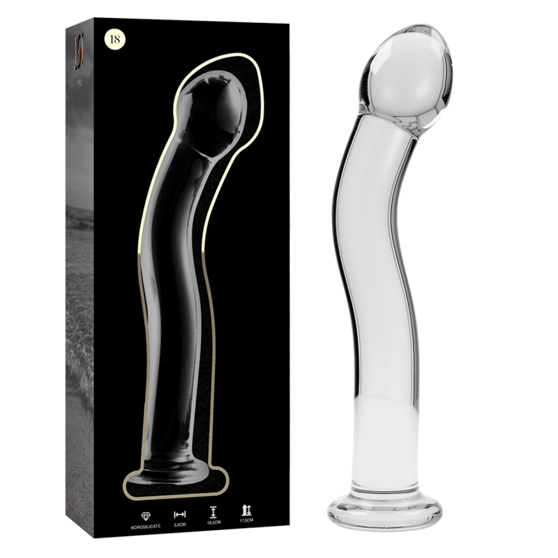 La marca NEBULA SERIES BY IBIZA nos facilita esta imagen de su producto NEBULA SERIES BY IBIZA - MODELO 18 DILDO CRISTAL TRANSPARENTE 18.5 CM -O- 3.5 CM para nuestro catálogo.