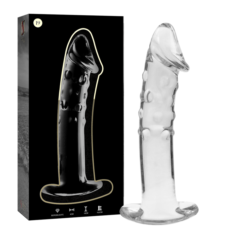 La marca NEBULA SERIES BY IBIZA nos facilita esta imagen de su producto NEBULA SERIES BY IBIZA - MODELO 19 DILDO CRISTAL TRANSPARENTE 18.5 CM -O- 4 CM para nuestro catálogo.