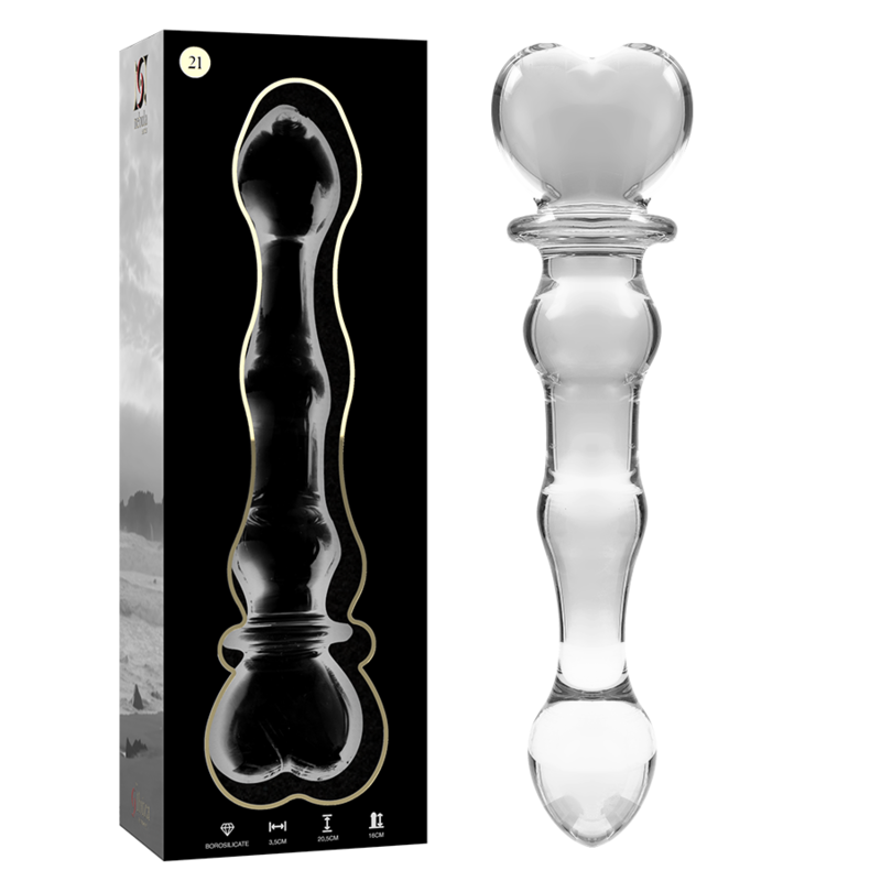 La marca NEBULA SERIES BY IBIZA nos facilita esta imagen de su producto NEBULA SERIES BY IBIZA - MODELO 21 DILDO CRISTAL TRANSPARENTE 20.5 CM -O- 3.5 CM para nuestro catálogo.