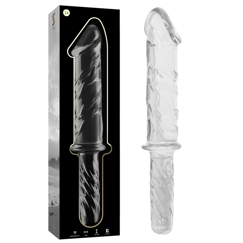 La marca NEBULA SERIES BY IBIZA nos facilita esta imagen de su producto NEBULA SERIES BY IBIZA - MODELO 24 DILDO CRISTAL TRANSPARENTE 28.5 CM -O- 5 CM para nuestro catálogo.