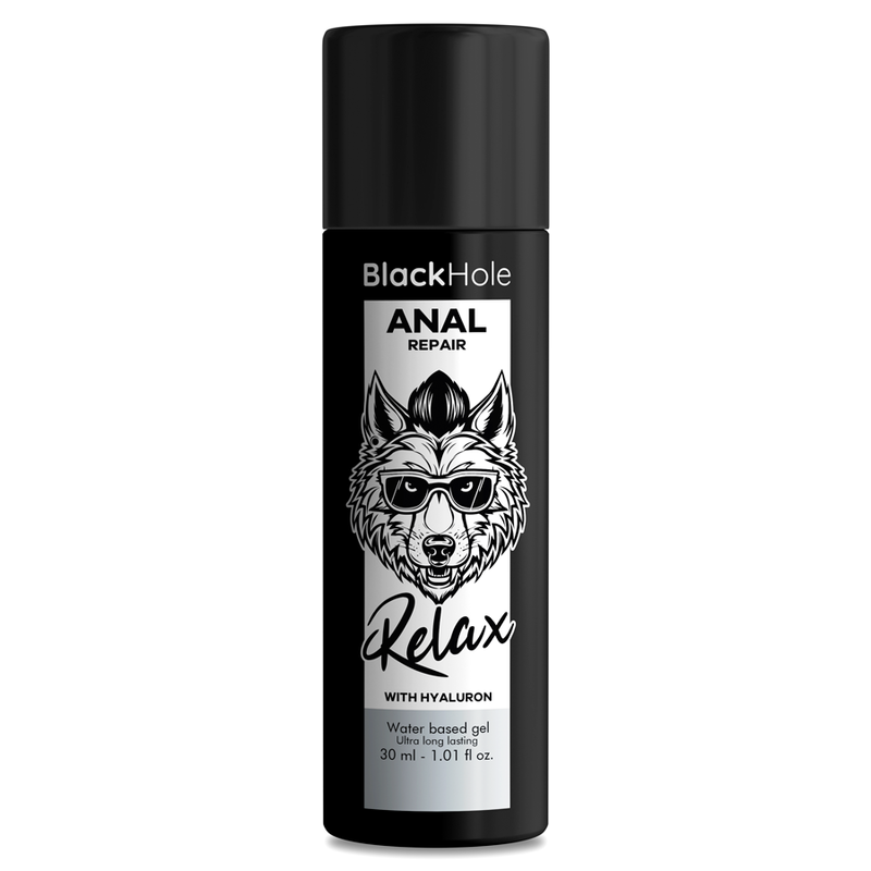 La marca BLACK HOLE nos facilita esta imagen de su producto BLACK HOLE - ANAL REPAIR BASE AGUA RELAX CON HYALURON 30 ML para nuestro catálogo.