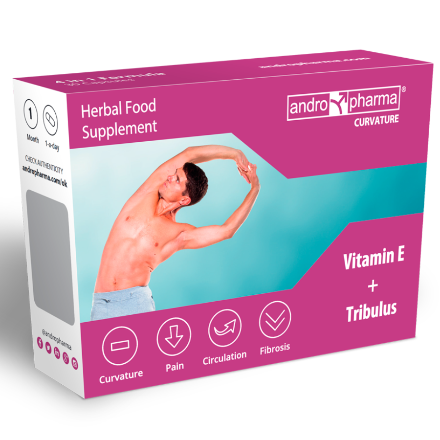 La marca ANDRO MEDICAL nos facilita esta imagen de su producto Andropharma Curvature – Complemento alimenticio para el bienestar masculino para nuestro catálogo.