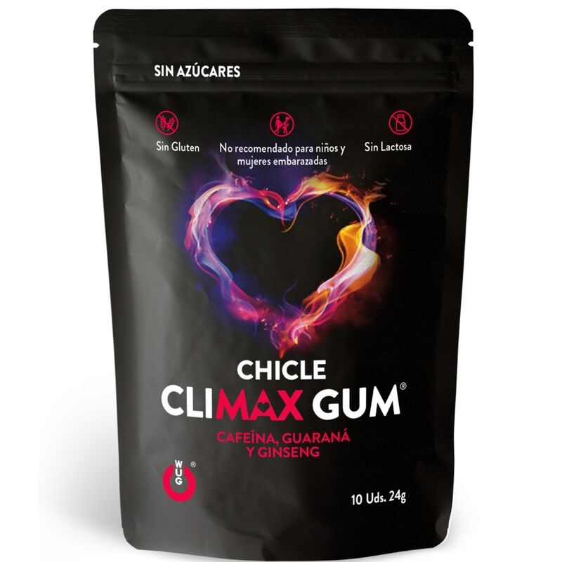 La marca WUG SEX SENSE nos facilita esta imagen de su producto WUG Climax – Chicle funcional con Maca