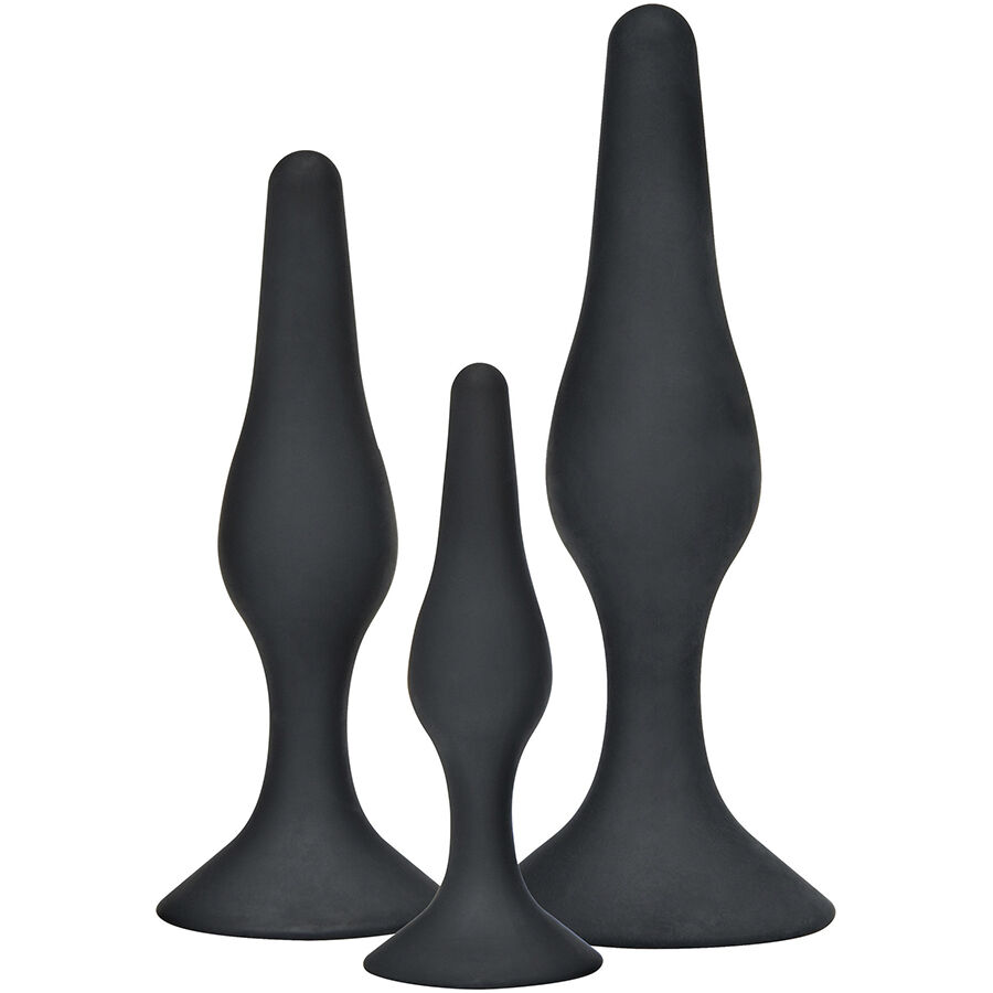 La marca TOYJOY nos facilita esta imagen de su producto TOYJOY - ANAL PLAY CURVY COMPANIONS PLUG ANAL 3 PIEZAS NEGRO para nuestro catálogo.
