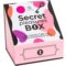 La marca SECRETPLAY 100% GAMES nos facilita esta imagen de su producto SECRET PLAY - CAJA DE PLACERES PARA PAREJAS DADOS + BALA VIBRADORA + PLUMERO para nuestro catálogo.