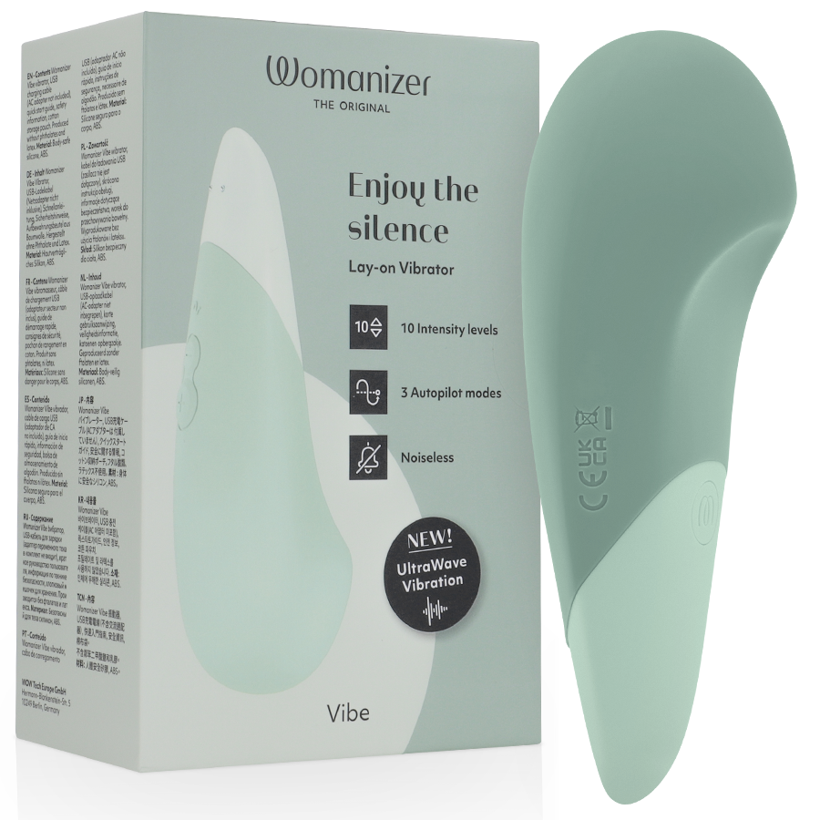 La marca WOMANIZER nos facilita esta imagen de su producto WOMANIZER - VIBE VIBRADOR LAY-ON SILENCIOSO VERDE CLARO para nuestro catálogo.
