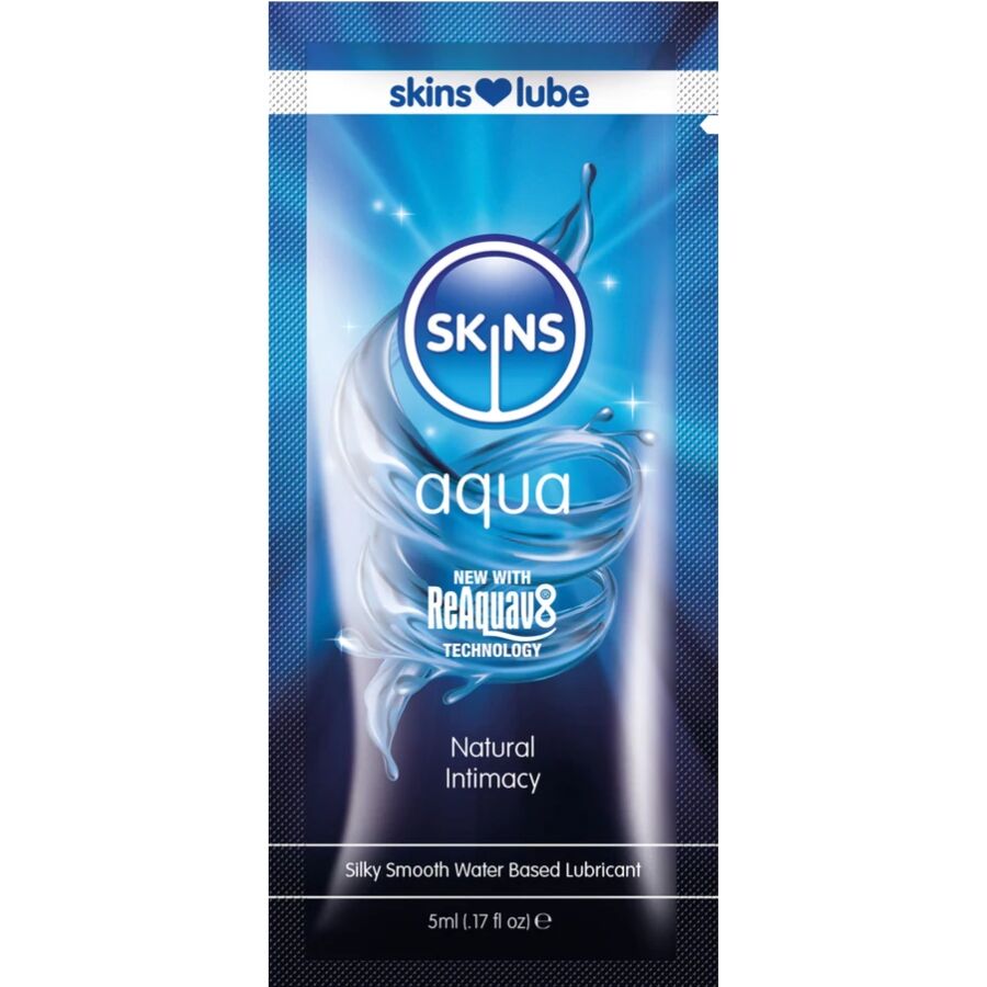 La marca SKINS nos facilita esta imagen de su producto SKINS - AQUA LUBRICANTE BASE DE AGUA MONODOSIS 5 ML para nuestro catálogo.