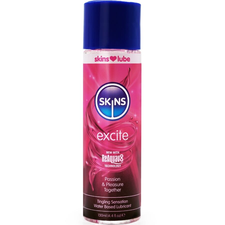 La marca SKINS nos facilita esta imagen de su producto SKINS - EXCITE LUBRICANTE BASE DE AGUA 130 ML para nuestro catálogo.