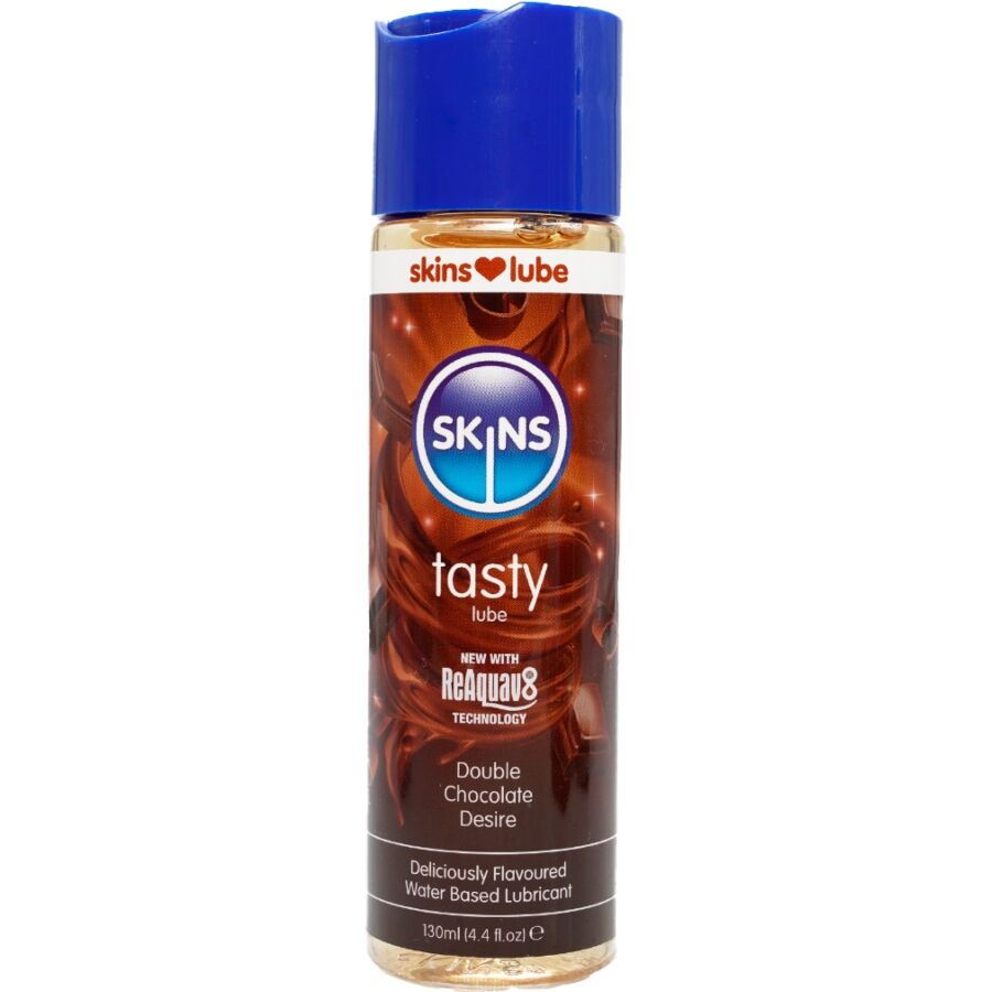 La marca SKINS nos facilita esta imagen de su producto SKINS - TASTY LUBRICANTE BASE DE AGUA DOBLE CHOCOLATE 130 ML para nuestro catálogo.