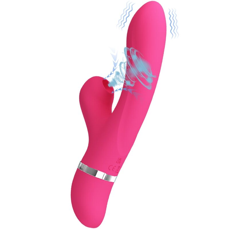La marca PRETTY LOVE nos facilita esta imagen de su producto PRETTY LOVE - WILLOW VIBRADOR Y SUCCIONADOR RABBIT para nuestro catálogo.