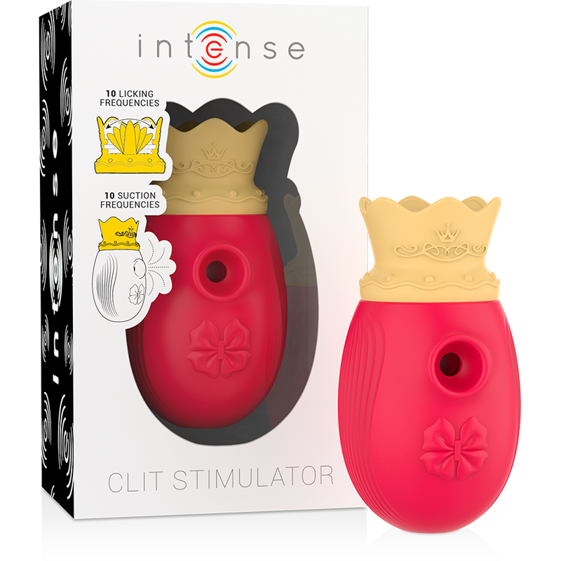 La marca INTENSE FUN nos facilita esta imagen de su producto INTENSE - ESTIMULADOR CLÍTORIS 10 MODOS DE SUCCIÓN Y LICKING - ROJO para nuestro catálogo.