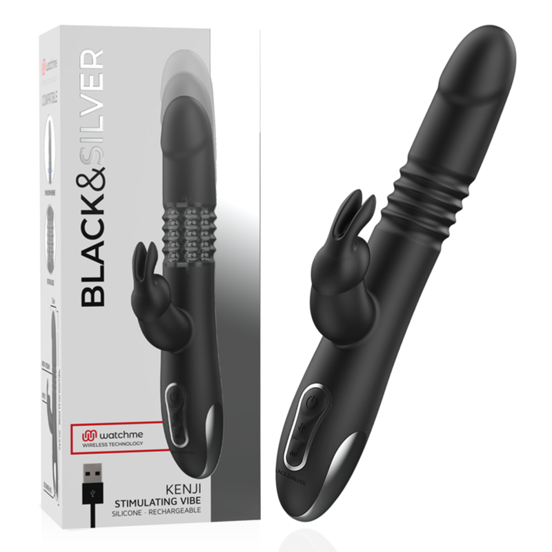 La marca BLACK&SILVER nos facilita esta imagen de su producto BLACK&SILVER - KENJI VIBRADOR RABBIT UP & DOWN COMPATIBLE CON WATCHME para nuestro catálogo.