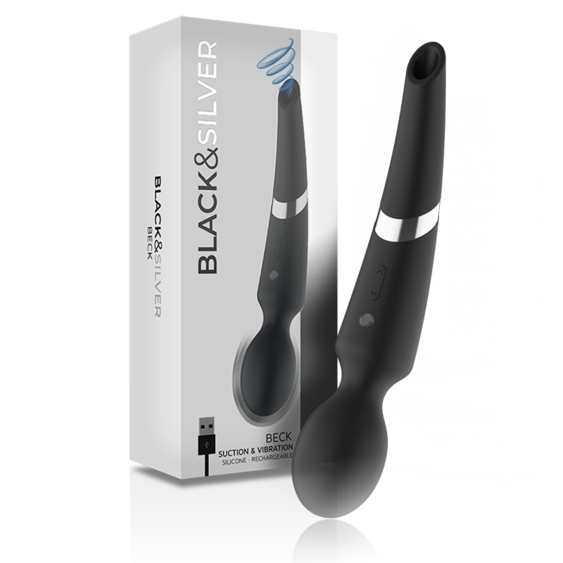 La marca BLACK&SILVER nos facilita esta imagen de su producto BLACK&SILVER - BECK WAND Y SUCCIONADOR 2 EN 1 SILICONA para nuestro catálogo.