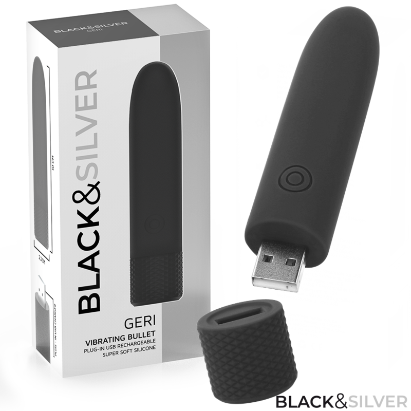 La marca BLACK&SILVER nos facilita esta imagen de su producto BLACK & SILVER - GERI BALA VIBRADORA RECARGABLE POR USB 8 VIBRACIONES NEGRO 10 X 2.2 CM para nuestro catálogo.