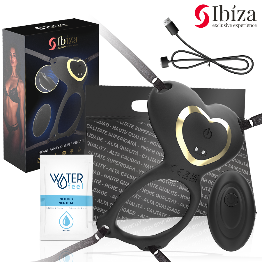 La marca IBIZA TECHNOLOGY nos facilita esta imagen de su producto IBIZA - VIBRADOR PARA PAREJAS FORMA DE BRAGUITA CORAZON CONTROL REMOTO para nuestro catálogo.