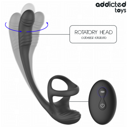 La marca ADDICTED TOYS nos facilita esta imagen de su producto ADDICTED TOYS - PLUG ANAL VIBRACIÓN Y WAVING 360º Y ESTIMULADOR TESTÍCULOS para nuestro catálogo.