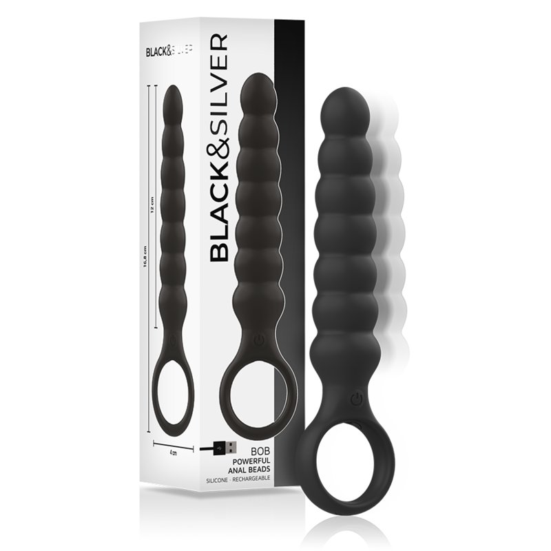 La marca BLACK&SILVER nos facilita esta imagen de su producto BLACK&SILVER - BOB POTENTE VIBRADOR DILATADOR ANAL SILICONA para nuestro catálogo.