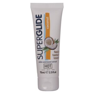 La marca HOT nos facilita esta imagen de su producto HOT - SUPERGLIDE LUBRICANTE COMESTIBLE BASE AGUA COCO 75 ML para nuestro catálogo.
