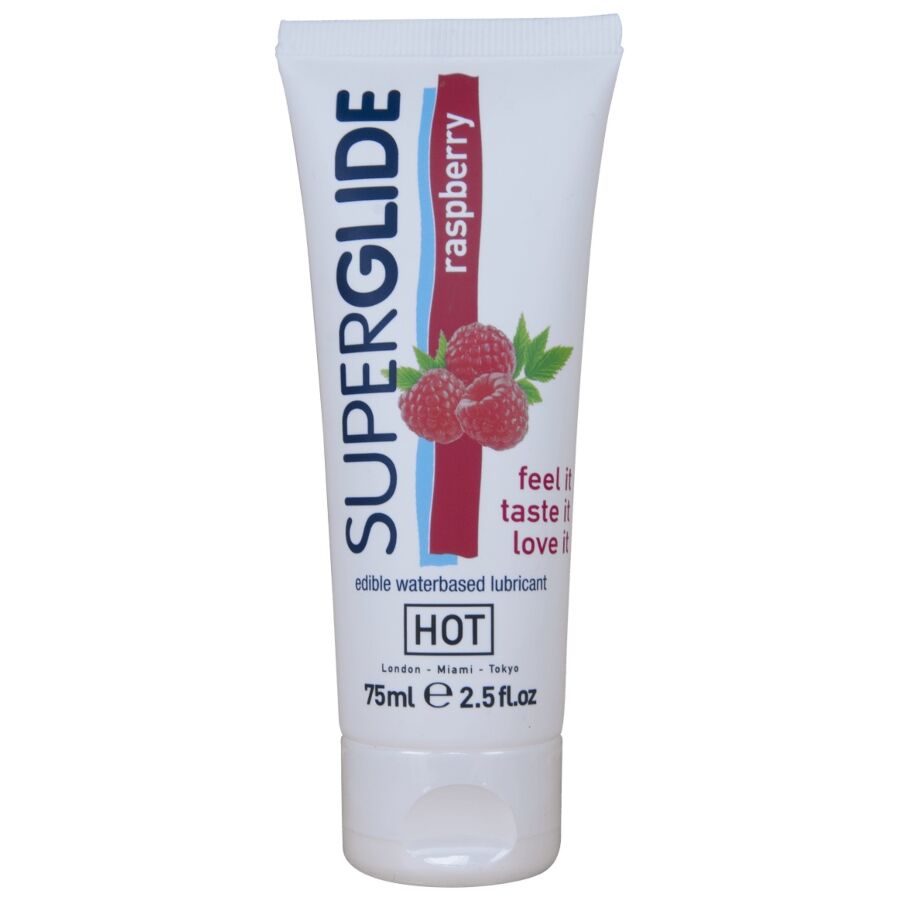 La marca HOT nos facilita esta imagen de su producto HOT - SUPERGLIDE LUBRICANTE COMESTIBLE BASE AGUA FRAMBUESA 75 ML para nuestro catálogo.