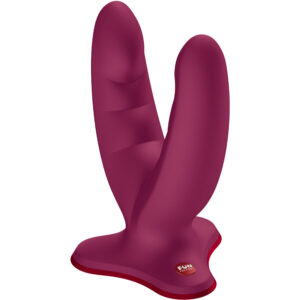 La marca FUN FACTORY nos facilita esta imagen de su producto FUN FACTORY - RYDE DILDO DOBLE BURDEOS para nuestro catálogo.