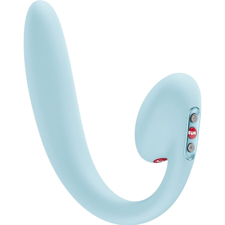 La marca FUN FACTORY nos facilita esta imagen de su producto FUN FACTORY - CRESCENDO DOBLE VIBRADOR INSERTABLE AIR PULSE AZUL para nuestro catálogo.