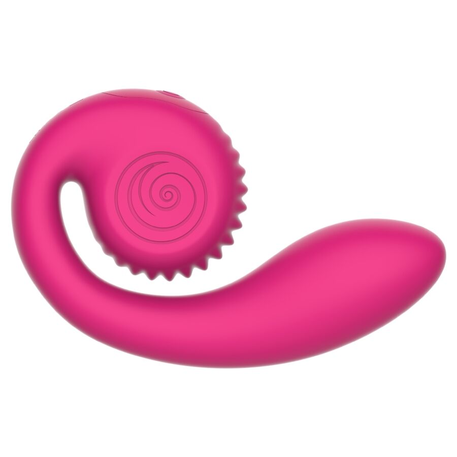 La marca SNAIL VIBE nos facilita esta imagen de su producto SNAIL VIBE - GIZI LITE VIBRADOR DUAL PUNTO G Y CLÍTORIS ROSA para nuestro catálogo.