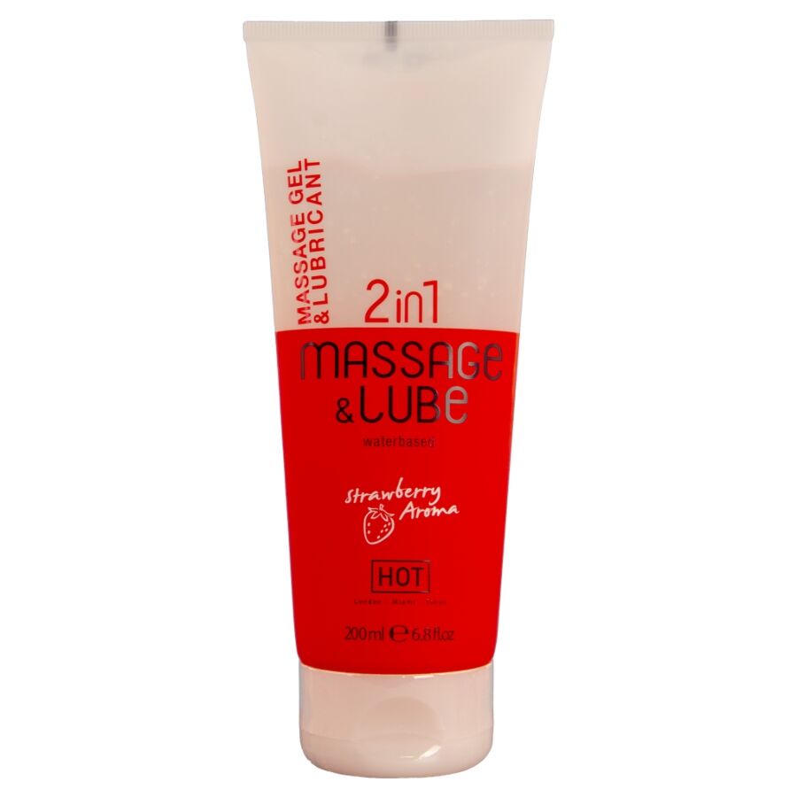 La marca HOT nos facilita esta imagen de su producto HOT - MASSAGE & GLIDE GEL 2 EN 1 FRESA 200 ML para nuestro catálogo.