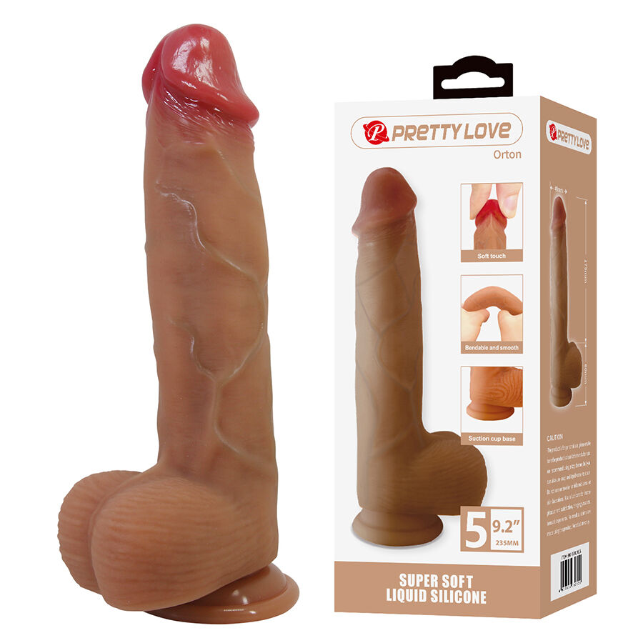 La marca PRETTY LOVE HIGH GRADE nos facilita esta imagen de su producto PRETTY LOVE - ORTON DILDO REALÍSTICO CON VENTOSA 23.5 CM -Ø- 4.9 CM para nuestro catálogo.
