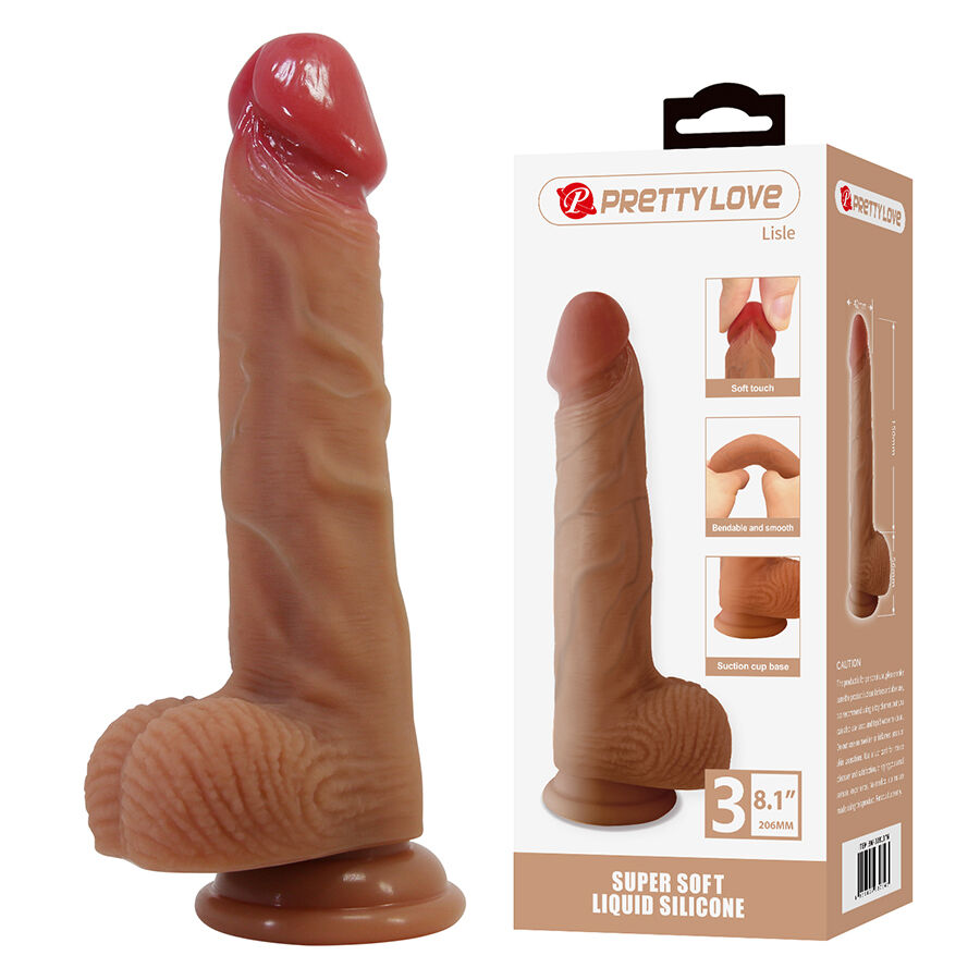 La marca PRETTY LOVE HIGH GRADE nos facilita esta imagen de su producto PRETTY LOVE - LISLE DILDO REALÍSTICO CON VENTOSA 20.6 CM -Ø- 4.2 CM para nuestro catálogo.