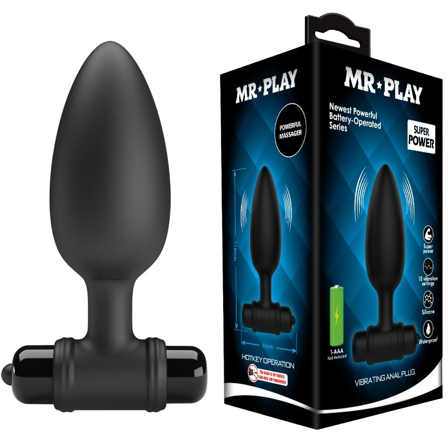 La marca MR PLAY nos facilita esta imagen de su producto MR PLAY - PLUG ANAL SUPER POWER CON VIBRACIÓN para nuestro catálogo.