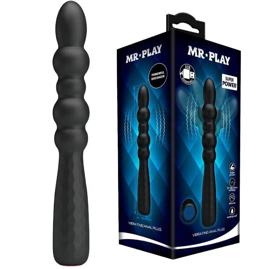 La marca MR PLAY nos facilita esta imagen de su producto MR PLAY - PLUG ANAL FLEXIBLE CON VIBRACIÓN para nuestro catálogo.