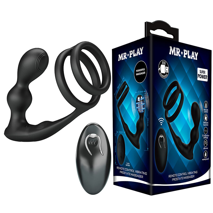 La marca MR PLAY nos facilita esta imagen de su producto MR PLAY - ANILLO PARA PENE CON PLUG ANAL CON VIBRACIÓN CONTROL REMOTO para nuestro catálogo.