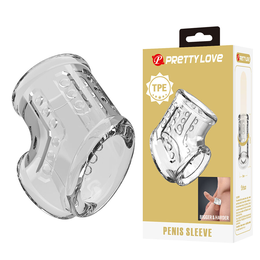 La marca PRETTY LOVE MALE nos facilita esta imagen de su producto PRETTY LOVE - FUNDA CORTA PARA PENE TRANSAPARENTE para nuestro catálogo.