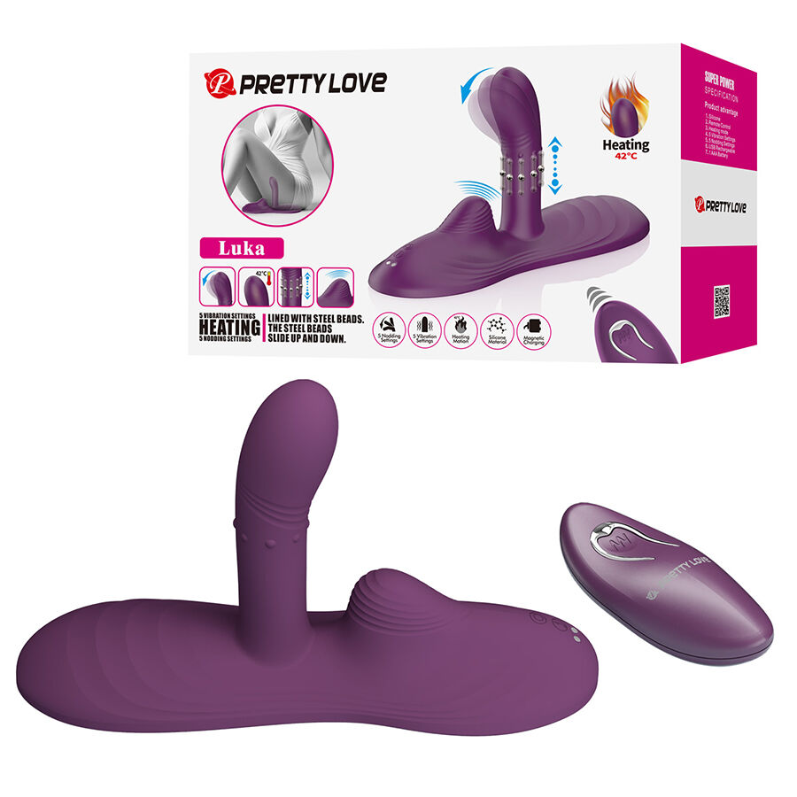 La marca PRETTY LOVE FLIRTATION nos facilita esta imagen de su producto PRETTY LOVE - LUKA SIT-DOWN VIBRADOR CON EFECTO CALOR Y CONTROL REMOTO para nuestro catálogo.