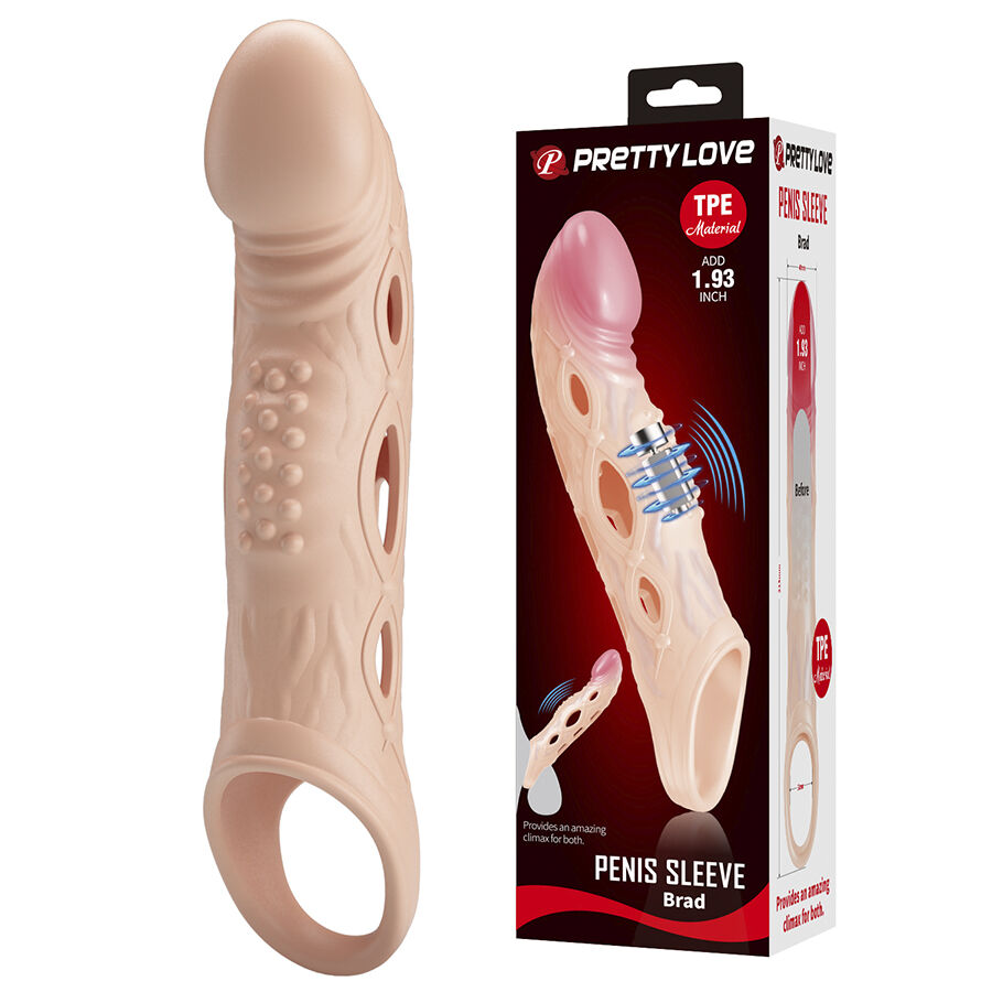La marca PRETTY LOVE MALE nos facilita esta imagen de su producto PRETTY LOVE - BRAD FUNDA PARA PENE CON VIBRACIÓN para nuestro catálogo.