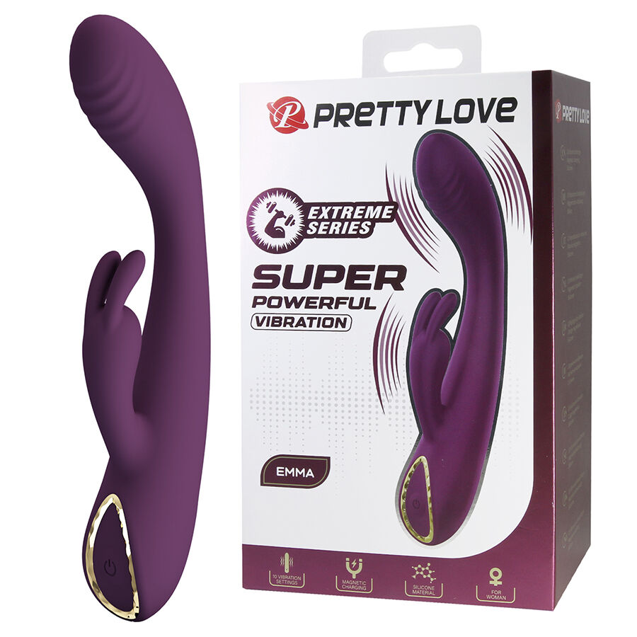 La marca PRETTY LOVE FLIRTATION nos facilita esta imagen de su producto PRETTY LOVE - EMMA VIBRADOR CON ESTIMULADOR RABBIT MORADO para nuestro catálogo.