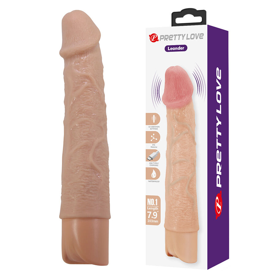La marca PRETTY LOVE HIGH GRADE nos facilita esta imagen de su producto PRETTY LOVE - LEANDER VIBRADOR REALÍSTICO FLEXIBLE para nuestro catálogo.