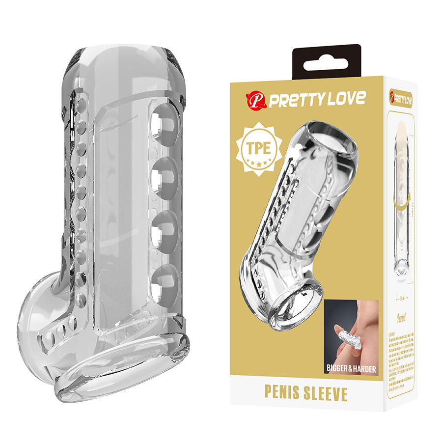 La marca PRETTY LOVE MALE nos facilita esta imagen de su producto PRETTY LOVE - FUNDA PARA PENE TEXTURIZADA TRANSPARENTE para nuestro catálogo.