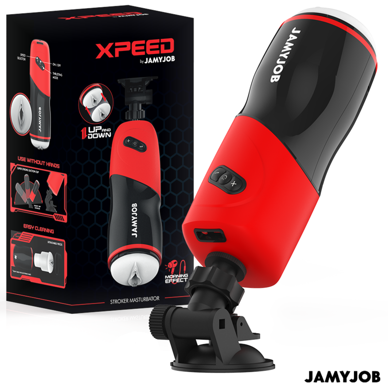 La marca JAMYJOB nos facilita esta imagen de su producto JAMYJOB - XPEED MASTURBADOR VAGINA AUTOMÁTICO 5 MODOS DE EMPUJE Y EFECTO SONIDO para nuestro catálogo.