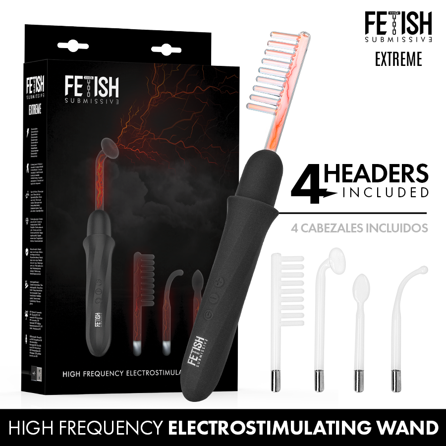 La marca FETISH SUBMISSIVE EXTREME nos facilita esta imagen de su producto FETISH SUBMISSIVE - VIBRADOR WAND ELECTROESTIMULACIÓN ALTA FRECUENCIA para nuestro catálogo.