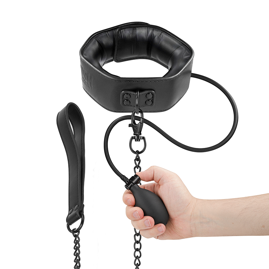 La marca FETISH SUBMISSIVE EXTREME nos facilita esta imagen de su producto FETISH SUBMISSIVE BONDAGE - COLLAR BONDAGE INFLABLE CON TIRADOR para nuestro catálogo.