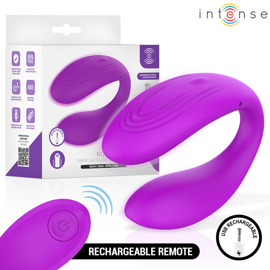La marca INTENSE REMOTE CONTROL nos facilita esta imagen de su producto INTENSE - NORA ESTIMULADOR DE PINZA CON VIBRACIÓN MORADO para nuestro catálogo.