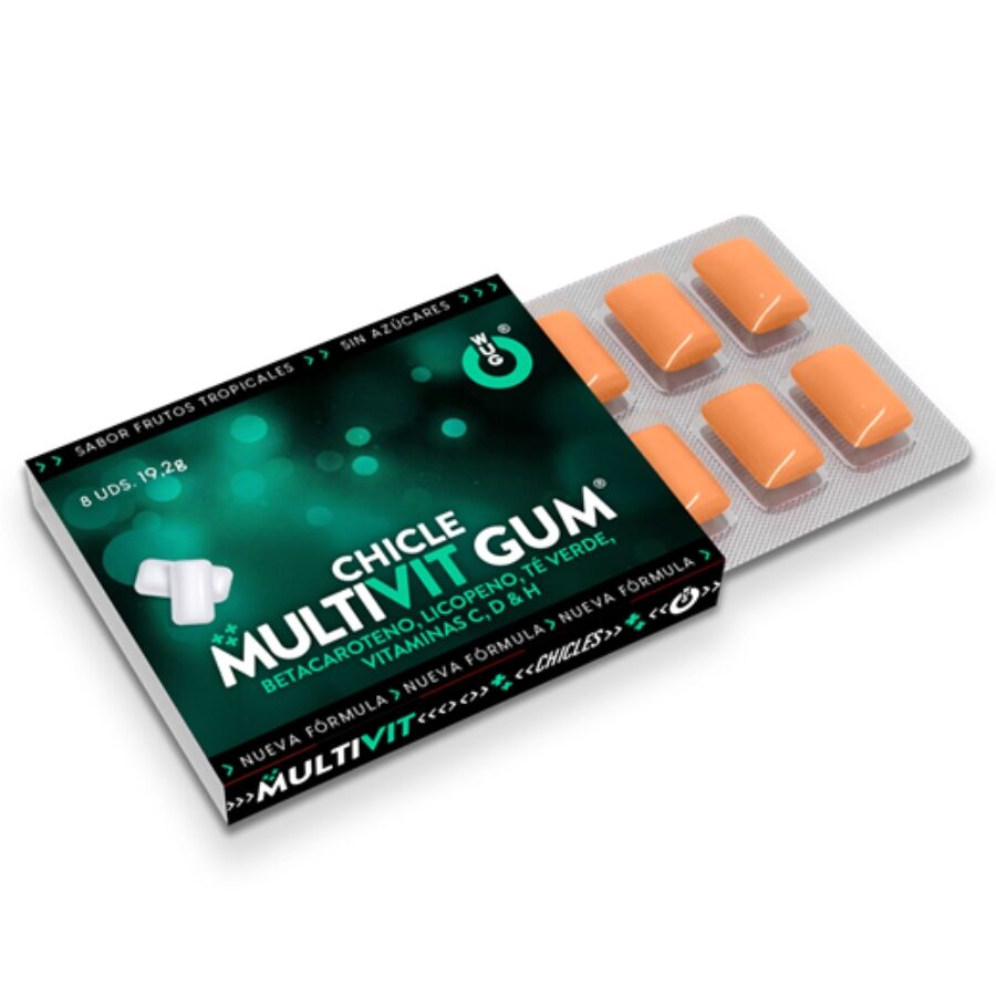 La marca WUG GUM nos facilita esta imagen de su producto WUG Multivit Gum – 1 X 8 UDS | El chicle funcional que refuerza tus defensas cada día para nuestro catálogo.